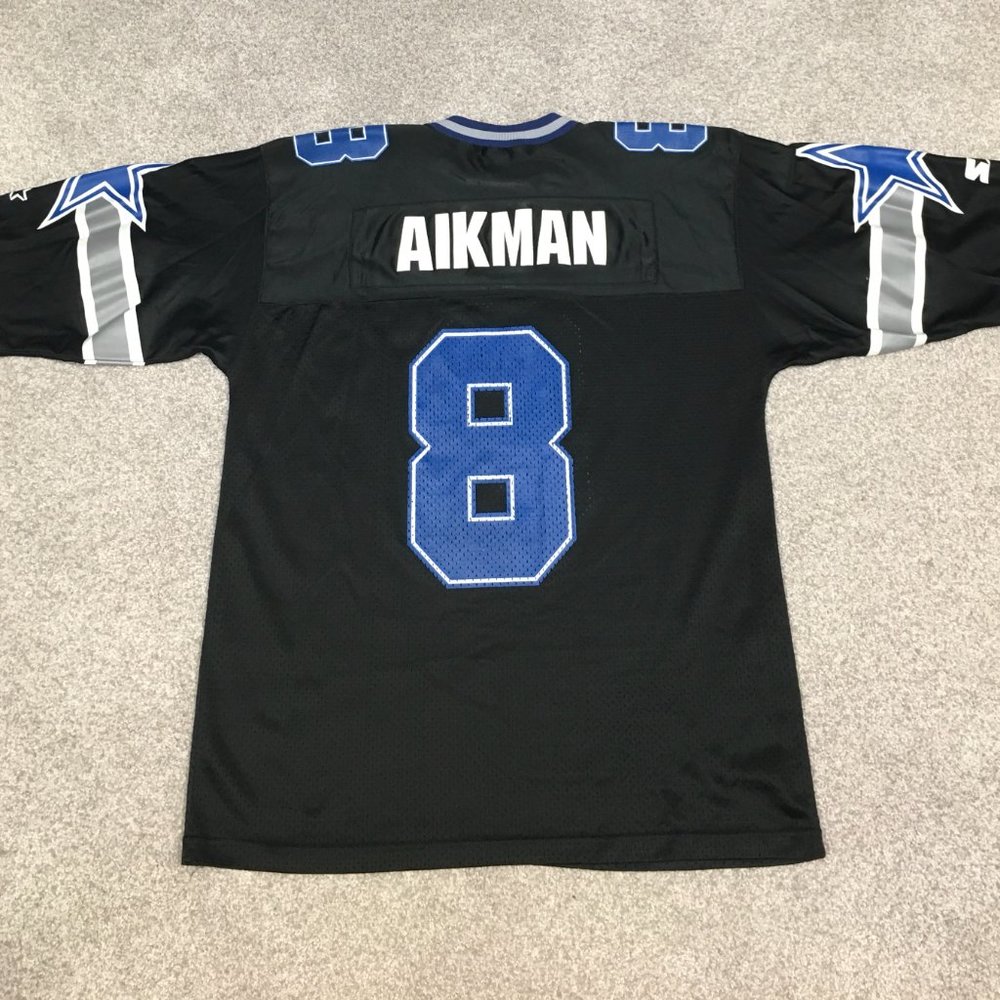 Troy Aikman Vintage Starter NFL Dallas Cowboys Jersey XL Rare Alt Black Style